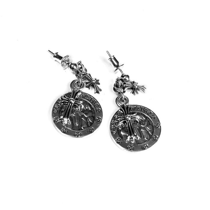 Cross Angel Medallion Chrome Hearts Earrings