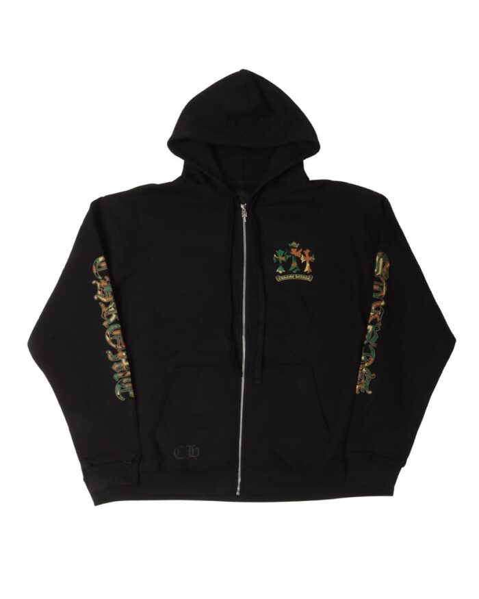 Chrome Hearts Camouflage Cemetery Cross Zip Up Hoodie