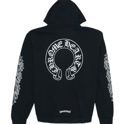 Chrome Hearts Horse Shoe Floral Hoodie – Black Chrome Hearts Horse Shoe Floral Hoodie – Black