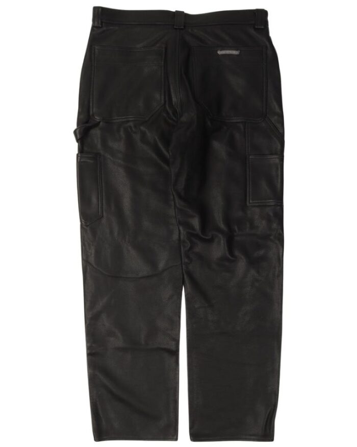 Chrome Hearts Leather Fleur Knee Pants