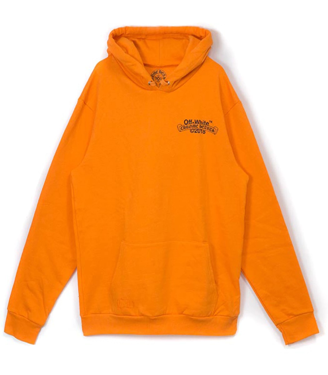 Off-White x Chrome Hearts 2018 Orange Hoodie Off-White x Chrome Hearts 2018 Orange Hoodie