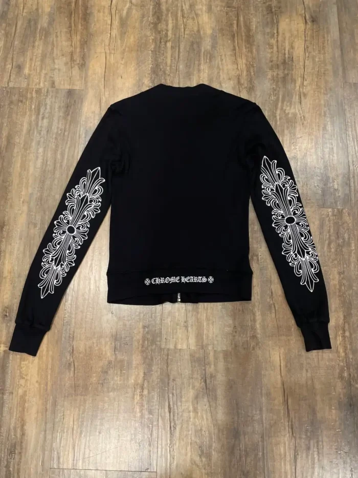 RARE Chrome Hearts Floral Cross Track Jacket Black Zip Up