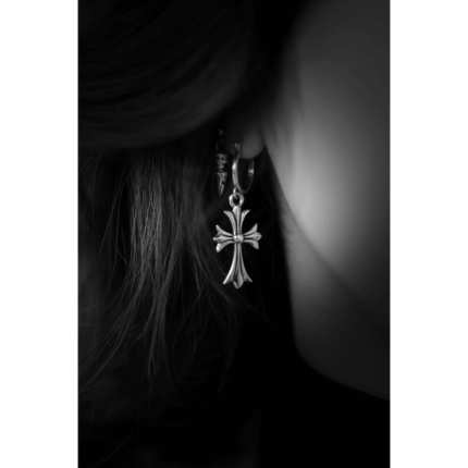 Tiny Cross Hoop Chrome Hearts Earrings