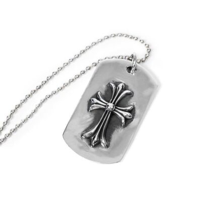 Tiny Ch Cross Cutout Dog Tag Chain