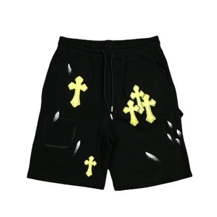 Chrome Hearts Yellow Patch Black Shorts