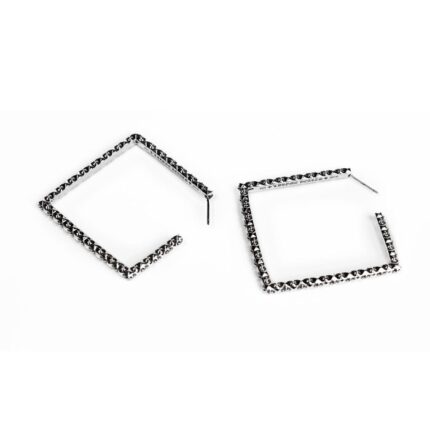 CH Plus Square Hoop Earrings