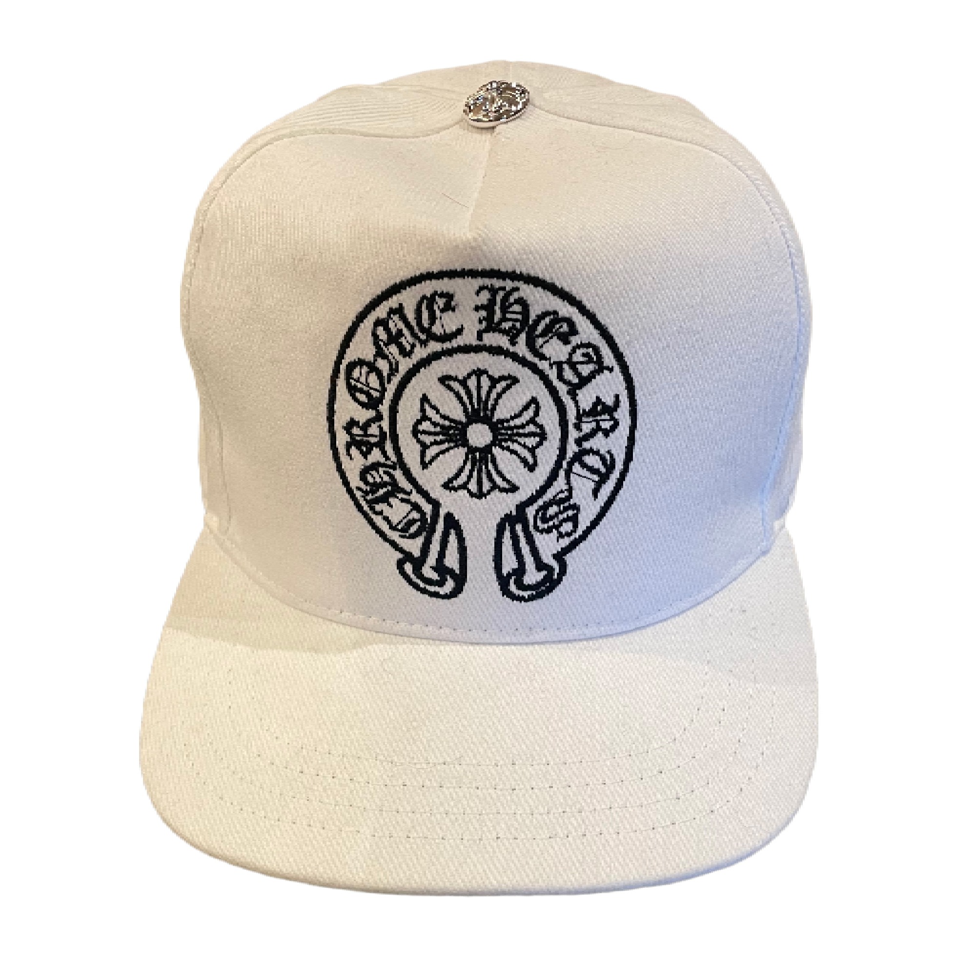 Chrome Hearts Denim Horseshoe Hat – White Chrome Hearts Denim Horseshoe Hat – White