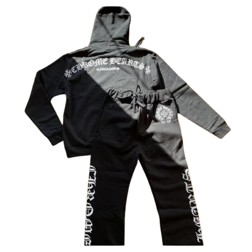 Streetwear Chenille Decoded Hooded Tracksuit-Black Streetwear Chenille Decoded Hooded Tracksuit-Black