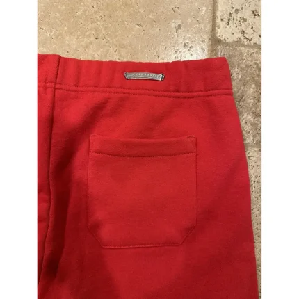 Chrome Hearts Cemetery Three Cross Logo Embroidered Red Shorts