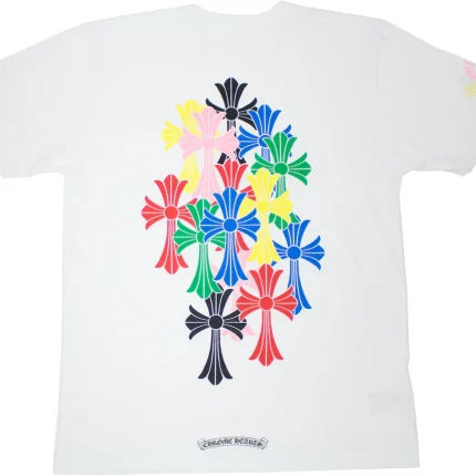 Chrome Hearts Multi Color Cross Cemetery T-shirt White