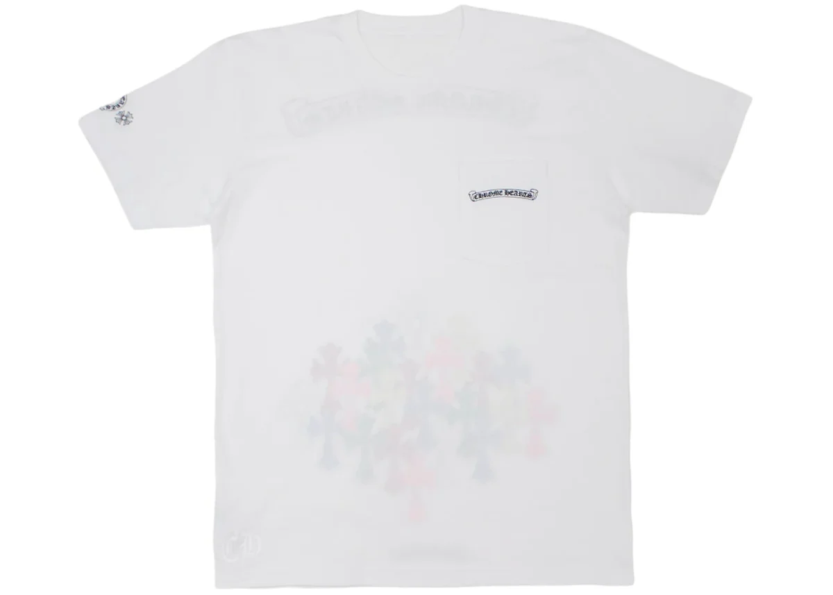 Chrome Hearts Multi Color Cross T-shirt White2 Chrome Hearts Multi Color Cross T-shirt White