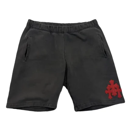 Chrome Hearts shorts with Red Leather Cross patches