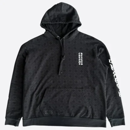 Chrome Hearts Matty Boy Black Cross Jacquard Horseshoe Logo Hoodie