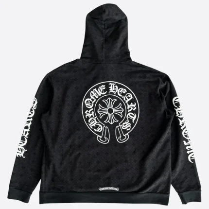 Chrome Hearts Matty Boy Black Cross Jacquard Horseshoe Logo Hoodie