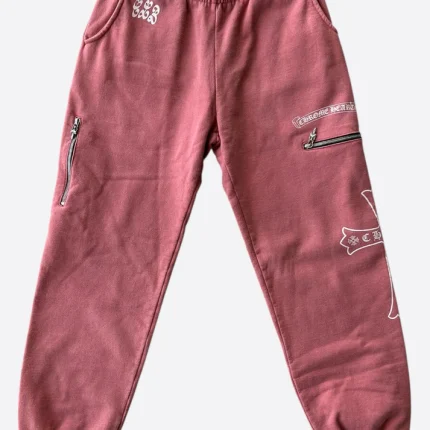 Chrome Hearts Matty Boy Drake Red Certified Chrome Cross Logo Sweatpants