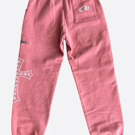 Chrome Hearts Matty Boy Drake Red Certified Chrome Cross Logo Sweatpants