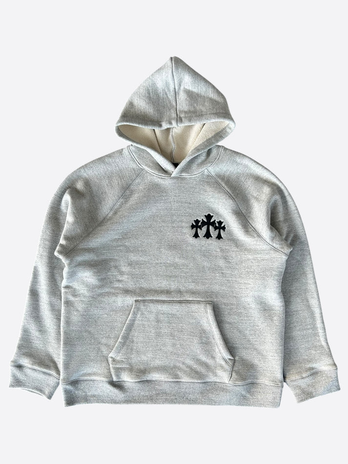 Chrome Hearts Matty Boy Grey Triple Cross CH Logo Embroidered Hoodie Chrome Hearts Matty Boy Grey Triple Cross CH Logo Embroidered Hoodie