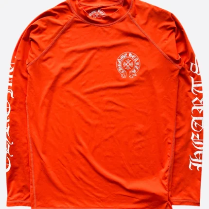 Chrome Hearts Matty Boy Orange Horseshoe Logo Rash Guard Longsleeve T-Shirt
