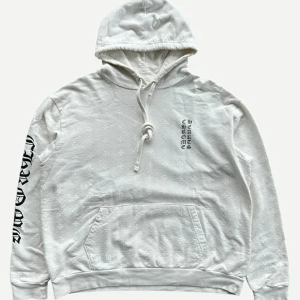 Chrome Hearts Matty Boy White Cross Jacquard Horseshoe Logo Hoodie