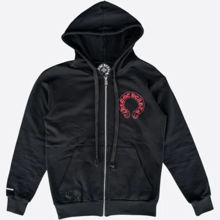 Chrome hearts matty boy black cemetery horseshoe logo zip up hoodie