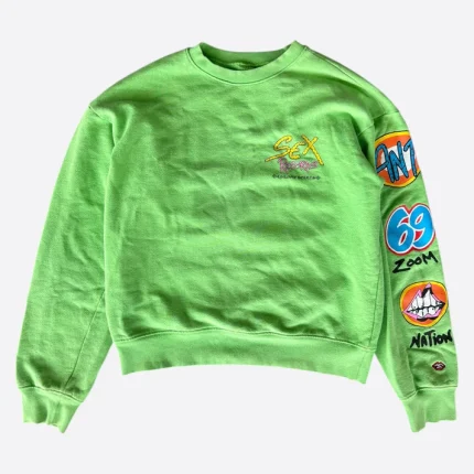 Chrome hearts matty boy green sex records logo sweater