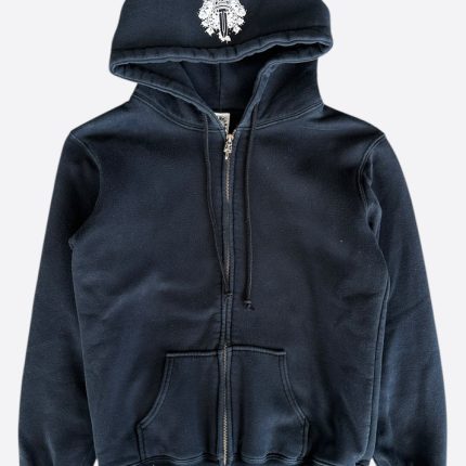 Chrome hearts matty boy navy thermal horseshoe logo hoodie