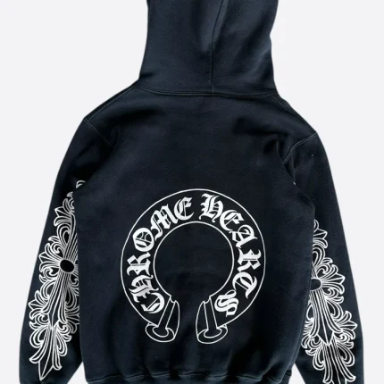 Chrome hearts matty boy navy thermal horseshoe logo hoodie
