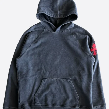 Chrome hearts matty boy navy triple cross patch paper jam hoodie