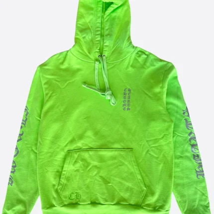 Chrome hearts matty boy neon green script logo hoodie