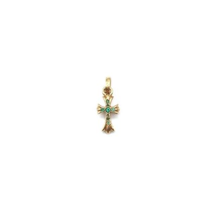 Chrome Hearts 22K Gold Babyfat Cross Pendant