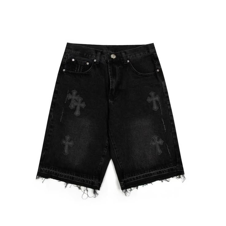 Chrome Hearts Black Denim Shorts