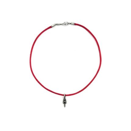 Chrome Hearts Dagger Pendant Red Rope Necklace