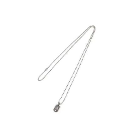 Chrome Hearts Silver Cross Dogtag Necklace