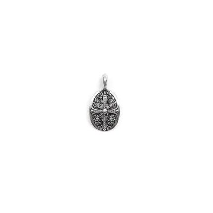Chrome Hearts Silver Diamonds Keeper Cross Pendant